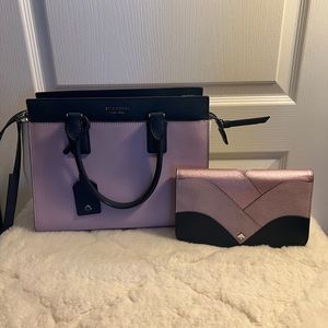 Kate Spade Cameron Medium Satchel Lavender & Navy Colorblock